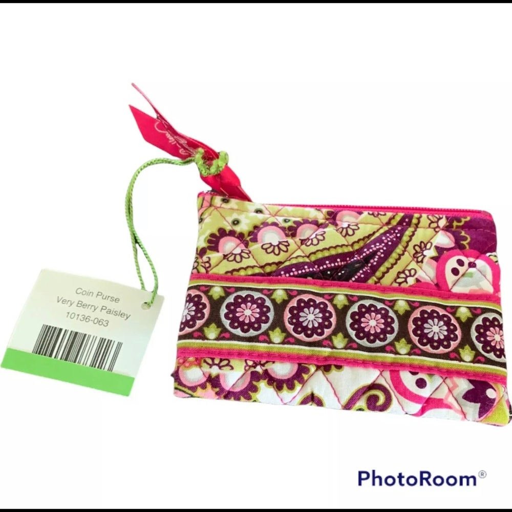 SOLD BRAND NEW Vera Bradley Very Berry Paisley Coin Purse. 4”X5”
